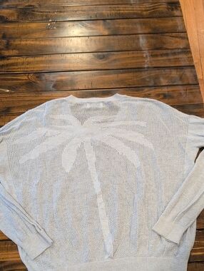 27 Miles Malibu Linen Silk Palm Tree Sweater Xs/S